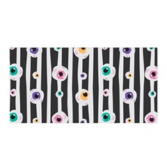 Pattern Eyeball Black And White Naive Stripes Gothic Halloween Satin Wrap by genx