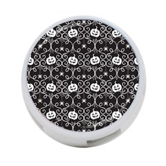 Pattern Pumpkin Spider Vintage Gothic Halloween Black And White 4-port Usb Hub (two Sides) by genx