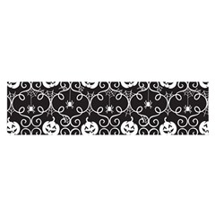 Pattern Pumpkin Spider Vintage Gothic Halloween Black And White Satin Scarf (oblong) by genx