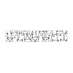 Funny Cat Pattern Organic Style Minimalist On White Background Flano Scarf (mini) by genx