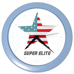 Super Elite Usa Flag In A Star Trump Maga Quote Color Wall Clock by snek