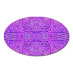 Hot Pink And Purple Abstract Branch Pattern Oval Magnet Front