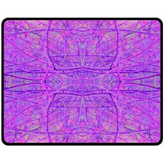 Hot Pink And Purple Abstract Branch Pattern Double Sided Fleece Blanket (medium)  by myrubiogarden