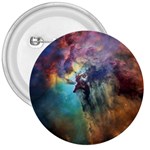 Lagoon Nebula Interstellar Cloud Pastel pink, turquoise and yellow stars 3  Buttons Front