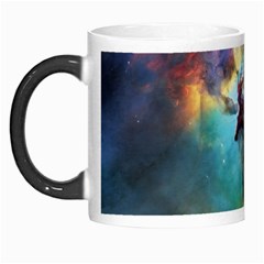 Lagoon Nebula Interstellar Cloud Pastel Pink, Turquoise And Yellow Stars Morph Mugs by genx