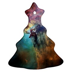 Lagoon Nebula Interstellar Cloud Pastel Pink, Turquoise And Yellow Stars Ornament (christmas Tree)  by genx