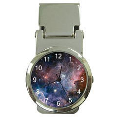 Carina Nebula Ngc 3372 The Grand Nebula Pink Purple And Blue With Shiny Stars Astronomy Money Clip Watches by genx