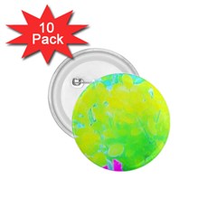 Fluorescent Yellow And Pink Abstract Garden Foliage 1 75  Buttons (10 Pack) by myrubiogarden