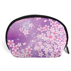 Japanese Sakura Background Accessory Pouch (large) by Wegoenart