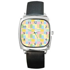 Lego Background Square Metal Watch by Wegoenart