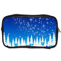 Snowflakes Snowy Landscape Reindeer Toiletries Bag (two Sides) by Wegoenart