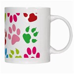 Paw Print Paw Prints Background White Mugs Right