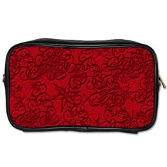 Christmas Background Red Star Toiletries Bag (two Sides) by Simbadda