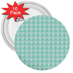 Mint Triangle Shape Pattern 3  Buttons (10 Pack)  by picsaspassion