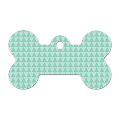 Mint Triangle Shape Pattern Dog Tag Bone (two Sides) by picsaspassion