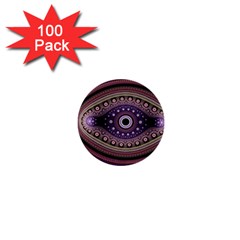 Fractal Pink Eye Fantasy Pattern 1  Mini Buttons (100 Pack)  by Wegoenart