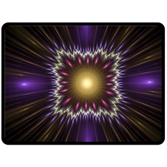 Fractal Rays Geometry Space Glow Fleece Blanket (large)  by Wegoenart