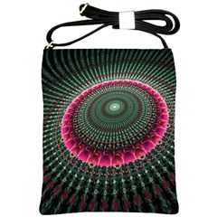 Fractal Circle Fantasy Texture Shoulder Sling Bag by Wegoenart