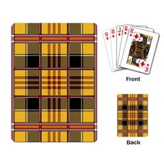 Plaid Tartan Scottish Yellow Red Playing Cards Single Design by Wegoenart