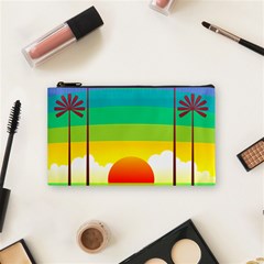 Seaside Sunrise Colorful Ocean Sea Cosmetic Bag (small) by Wegoenart