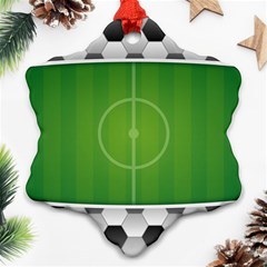 Background Sports Soccer Football Ornament (snowflake) by Wegoenart