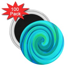 Groovy Cool Abstract Aqua Liquid Art Swirl Painting 2 25  Magnets (100 Pack)  by myrubiogarden