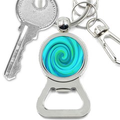 Groovy Cool Abstract Aqua Liquid Art Swirl Painting Bottle Opener Key Chains by myrubiogarden