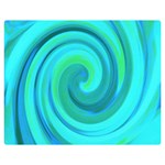 Groovy Cool Abstract Aqua Liquid Art Swirl Painting Double Sided Flano Blanket (Medium)  60 x50  Blanket Front