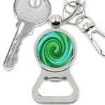 Groovy Abstract Turquoise Liquid Swirl Painting Bottle Opener Key Chains Front