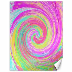 Groovy Abstract Pink And Blue Liquid Swirl Painting Canvas 36  X 48  by myrubiogarden