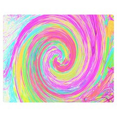 Groovy Abstract Pink And Blue Liquid Swirl Painting Double Sided Flano Blanket (medium)  by myrubiogarden