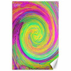 Groovy Abstract Purple And Yellow Liquid Swirl Canvas 20  X 30  by myrubiogarden