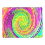 Groovy Abstract Purple And Yellow Liquid Swirl Double Sided Flano Blanket (Mini)  35 x27  Blanket Back