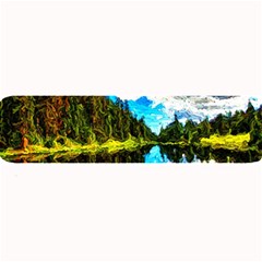 Color Lake Mountain Painting Large Bar Mats by Pakrebo