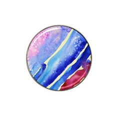 Painting Abstract Blue Pink Spots Hat Clip Ball Marker by Pakrebo