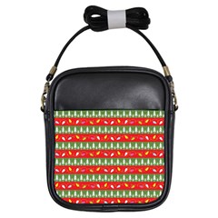 Christmas Papers Red And Green Girls Sling Bag by Pakrebo