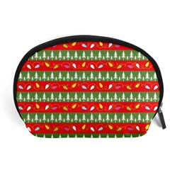 Christmas Papers Red And Green Accessory Pouch (large) by Pakrebo