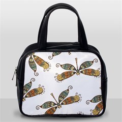 Pattern Dragonfly Background Classic Handbag (one Side) by Pakrebo