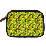 Flowers Yellow Red Blue Seamless Digital Camera Leather Case Front