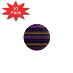 Stripes Pink Yellow Purple Grey 1  Mini Magnet (10 pack)  Front