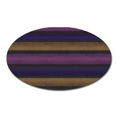 Stripes Pink Yellow Purple Grey Oval Magnet by BrightVibesDesign