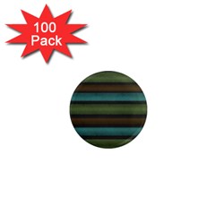 Stripes Teal Yellow Brown Grey 1  Mini Magnets (100 Pack)  by BrightVibesDesign