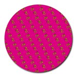 No Step On Snek Pattern Pink background Meme Round Mousepad Front