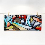 Blue Face King graffiti street art urban blue and orange face abstract hiphop Hand Towel Front