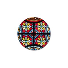 Stained Glass Window Colorful Color Golf Ball Marker (4 Pack) by Pakrebo