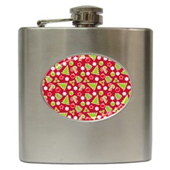 Christmas Paper Scrapbooking Pattern Hip Flask (6 Oz) by Mariart