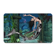 Wonderful Mermaid In The Deep Ocean Magnet (rectangular) by FantasyWorld7