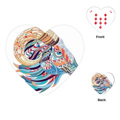 Goat Sheep Ethnic Playing Cards (heart) by Mariart