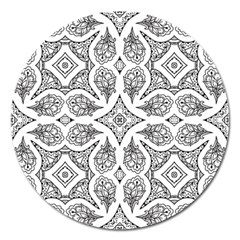 Mandala Line Art Magnet 5  (round) by Mariart