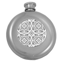 Mandala Line Art Round Hip Flask (5 Oz) by Mariart